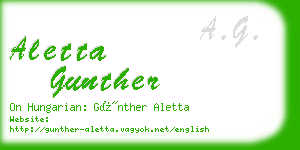aletta gunther business card